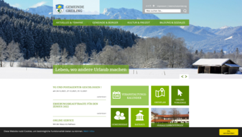 Startseite von der Homepage